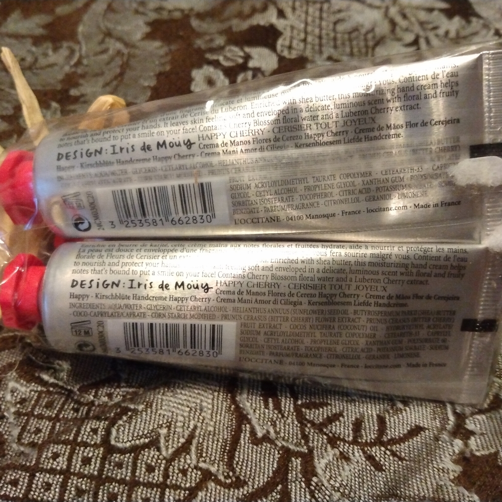 NEW Three Pack Of L'occitane Happy Cherry Fleurs de Cerisier Hand Cream 30ml 1oz - Picture 3 of 8